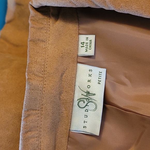 ENGLISH BIT Faux Suede Tan Jacket Big Buttons - Picture 3 of 8